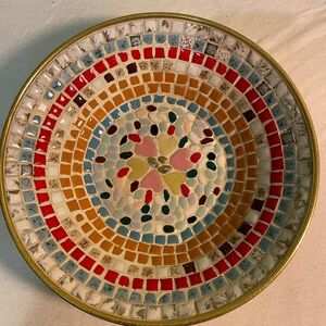 Mid Century Modern 10” Mosaic tile Decorative Bowl